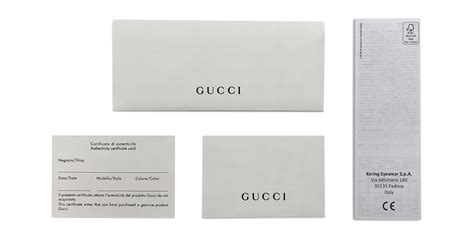 certificado de autenticidad lente gucci.